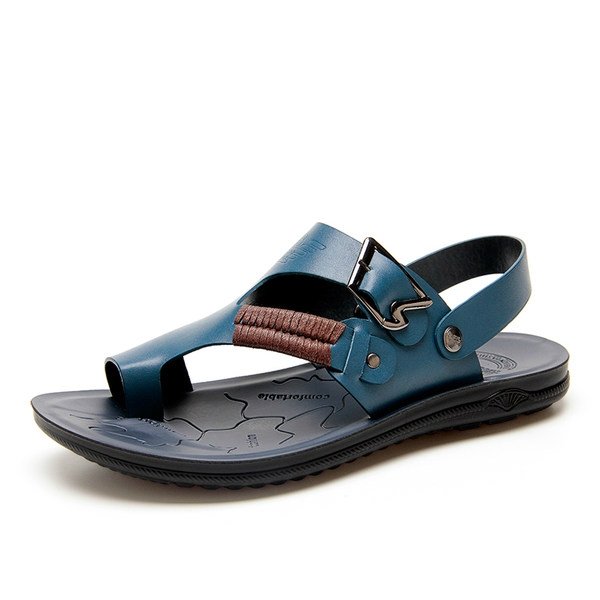 Мъжки сандали от изкуствена кожа в син,жълт,бял,черен,кафяв и червен цвят 