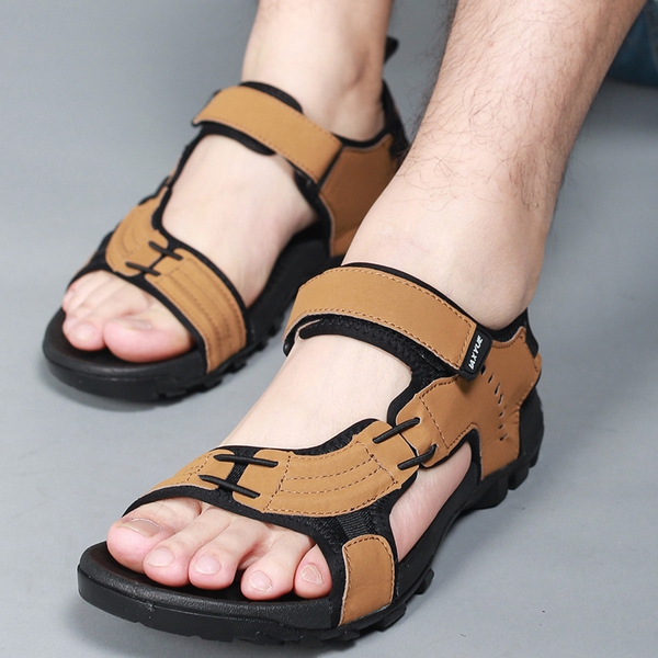 Мъжки спортни сандали в черен и кафяв цвят 