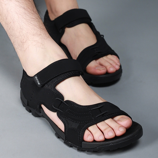 Мъжки спортни сандали в черен и кафяв цвят 