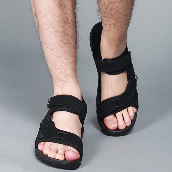 Мъжки спортни сандали в черен и кафяв цвят 