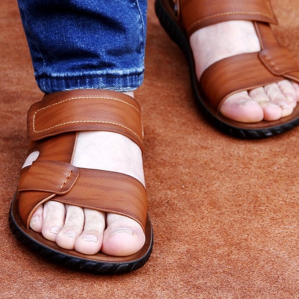 Мъжки летни плажни сандали - бели, сини и кафяви