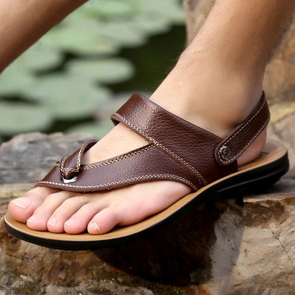 Плажни мъжки сандали - кафяви и черни 