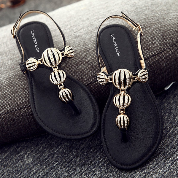 Дамски летни отворени сандали с кристали - кафяви и бежови