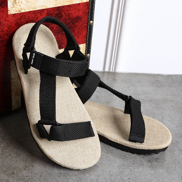 Мъжки плажни и ежедневни летни сандали от отворен тип - три модела: бели, черни и червени с лепки