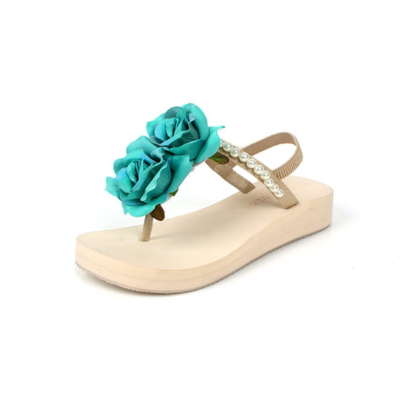 Дамски летни сандали с розички от различни цветове: сини, жъти, червени, лилави и други топ модели за плаж и ежедневие