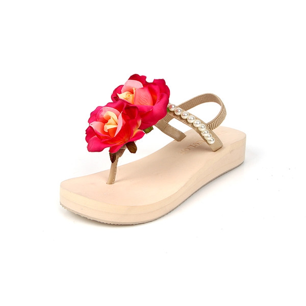 Дамски летни сандали с розички от различни цветове: сини, жъти, червени, лилави и други топ модели за плаж и ежедневие