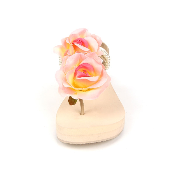 Дамски летни сандали с розички от различни цветове: сини, жъти, червени, лилави и други топ модели за плаж и ежедневие