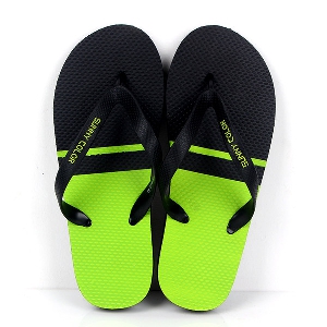 Мъжки летни плажни чехли - модели в черен цвят и бели и зелени ресни за плаж и ежедневие - леки и удобни
