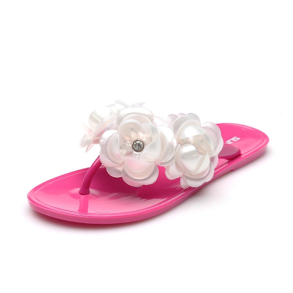 Γυναικείες παντόφλες για την παραλία και την καθημερινή ζωή με διακοσμητικά λουλούδια - μπλε, ροζ, μαύρο, πράσινο και άλλα καλοκ