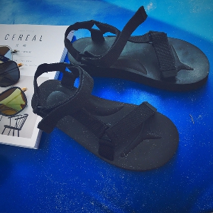 Мъжки плажни сандали един модел-черни.