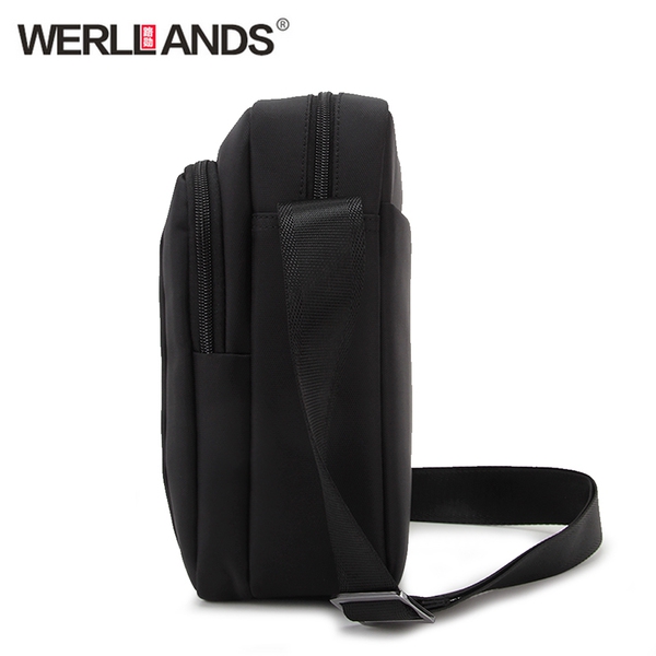 Κομψή ανδρική τσάντα σε μαύρο και καφέ χρώμα - 1 μέγεθος