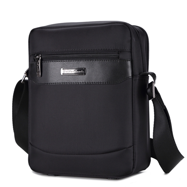 Мъжка ежедневна чанта в черен и кафяв цвят