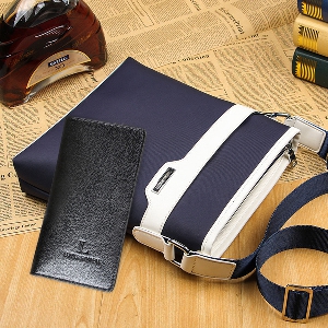 Επαγγελματική ανδρική τσάντα με φερμουάρ με λάβη από τον ώμο - μαύρο, μπλε, καφέ για καθημερινή ζωή και ταξίδια