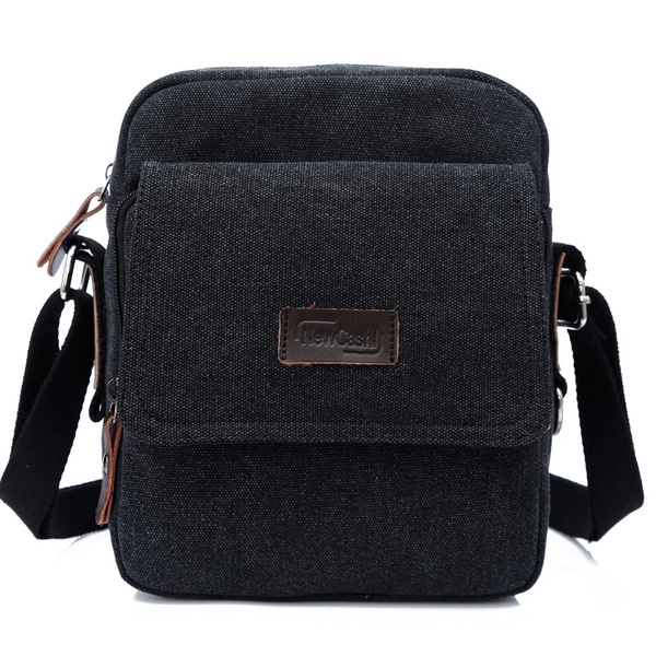 Ανδρικές μικρές τσάντες  κατασκευασμένες από καμβά σε πράσινο καφέ και μαύρο χρώμα