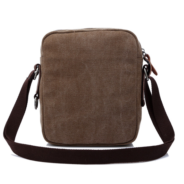 Ανδρικές μικρές τσάντες  κατασκευασμένες από καμβά σε πράσινο καφέ και μαύρο χρώμα