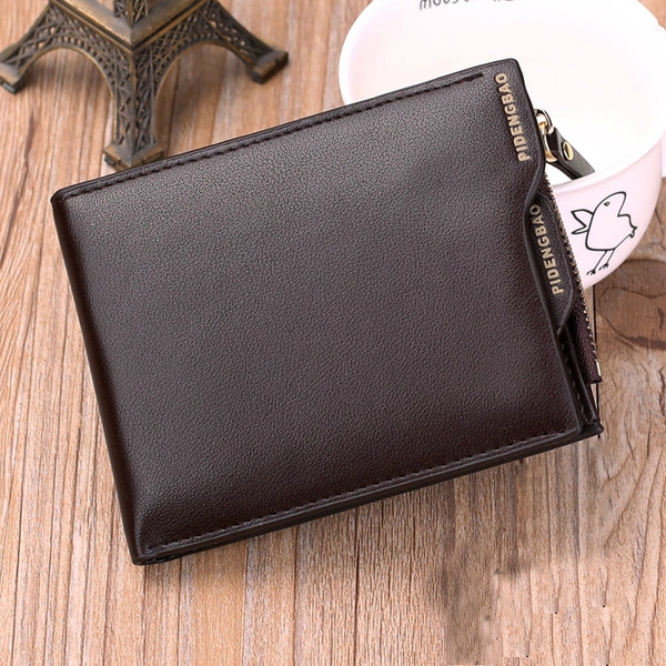 Мъжки кожен портфейл, малък и удобен с прегради за документи