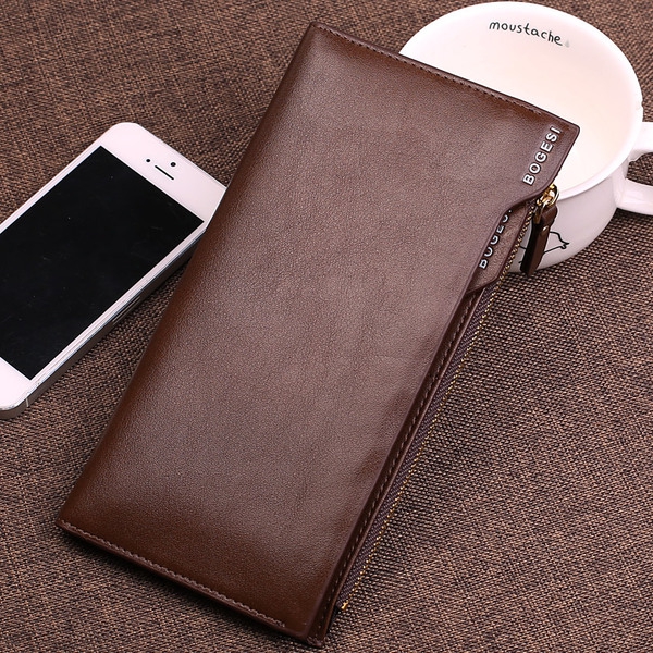 Мъжки кожен портфейл, малък и удобен с прегради за документи