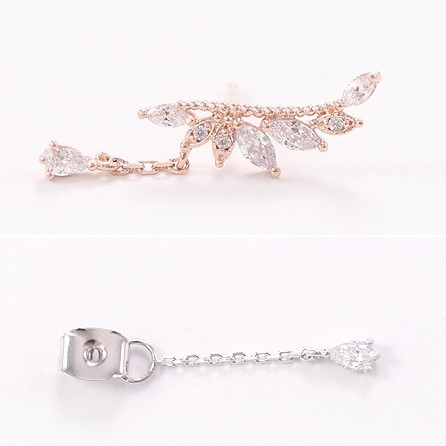 Κομψά ασημένια γυναικεία σκουλαρίκια  - χρυσά, ασημένια και ροζ