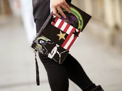 Мъжки дизайнерски чанти - тип клъч - четири цветни модела камуфлаж и флаг