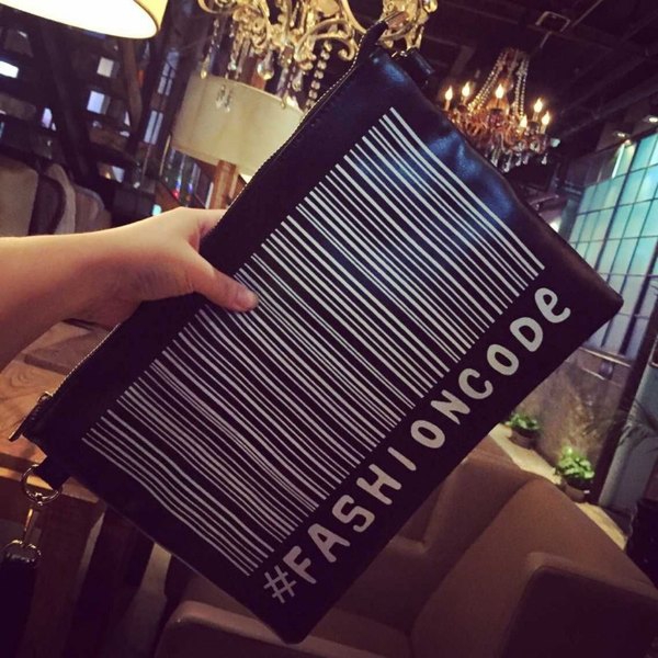 Мъжка чанта от изкуствена кожа - тип клъч - мека повърхност с интересни принтове Fashioncode, звезда, светкавица