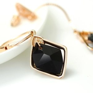 Γυναικεία  σκουλαρίκια σε μαύρη πέτρα σε ασήμι και χρυσό - 6 σχέδια