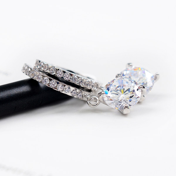 Γυναικεία κρυστάλλινα σκουλαρίκια - χρυσό και ασημί χρώμα