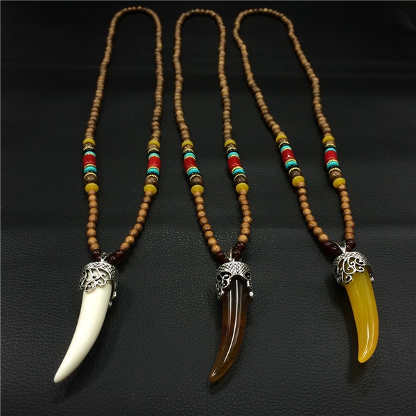 Мъжка верижка тип броеница с рог в три цвята