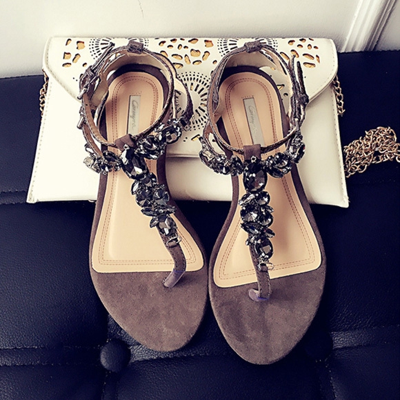 Дамски летни бохемски сандали един модел с камъни