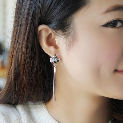 Ασημένια γυναικεία σκουλαρίκια  - τριφύλλι