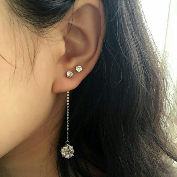 Дамски кристални обеци в сребрист и златист цвят - два модела