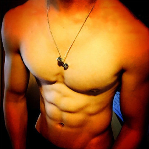 Мъжка верижка в сребрист цвят - дъмбел