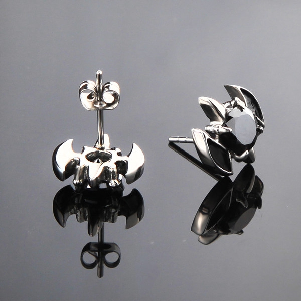 Мъжки обеци в сребрист цвят - 2 броя