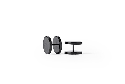 Чифт стоманени мъжки обеци в черен и сребрист цвят - 10 мм 12 мм  14 мм 