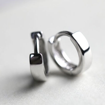 Чифт мъжки  гладки  обеци тип халки 