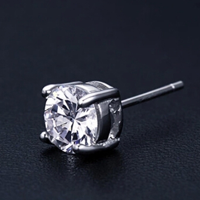 Чифт мъжки обеци  с камък  - 5 мм 6 мм 7 мм