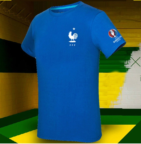 Мъжки футболни фен тениски - Уефа Евро 2016 - Жълти, Червени, Сини с принт и Франция, Белгия и Испания