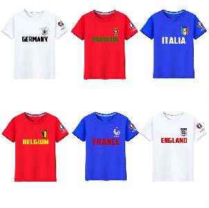 Футболни тениски за най-запалените фенове на Евро 2016 - червени, бели и сини на Белгия, Германия, Франция и Англия