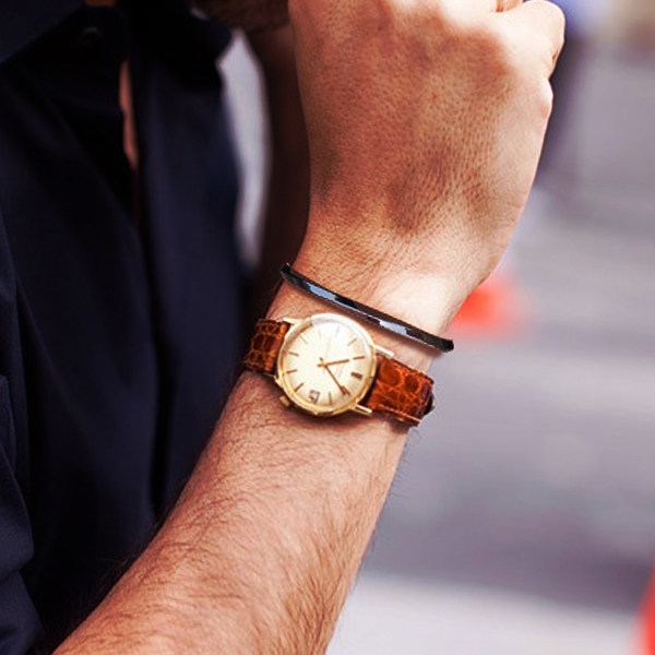 Μαύρο βραχιόλι από κράμα χάλυβα