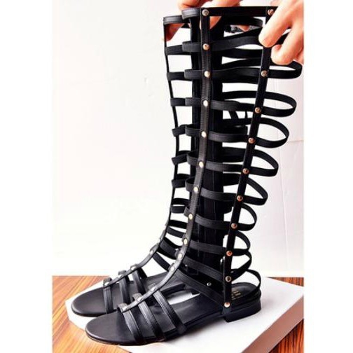 Γυναικεία σανδάλια με υψηλά κολάρα πόδια τύπου Κλεοπάτρα