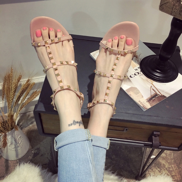 Οι γυναίκες σανδάλια κατάσπαρτος μαύρο και μπεζ