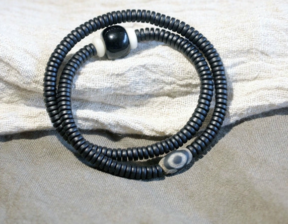 Ανδρικά ρετρό βραχιόλια σε μαύρο χρώμα - 17 και 18 cm