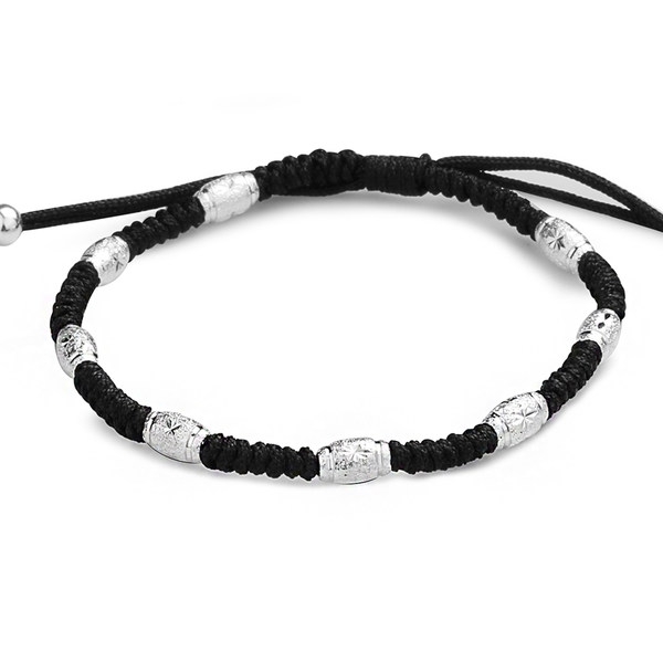 Мъжки кожени гривни с мъниста - черни и червени 