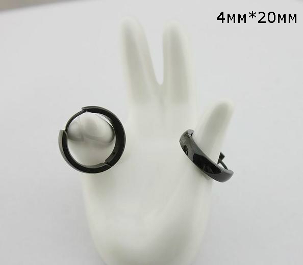 Ανδρικά σκουλαρίκια σε κίτρινο, μαύρο και ασημί χρώμα - 4mm * 20mm