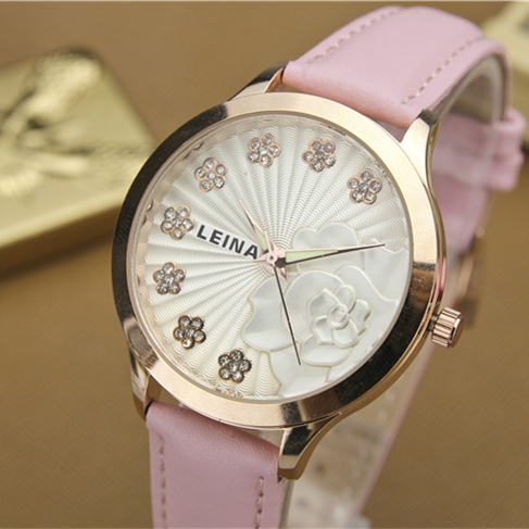 Γυναικείο ρολόι  λευκό ροζ και κόκκινο