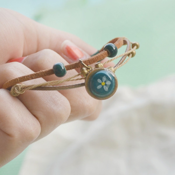 Γυναικεία κεραμικά βραχιόλια με μαργαριτάρι "Μαργαρίτα"