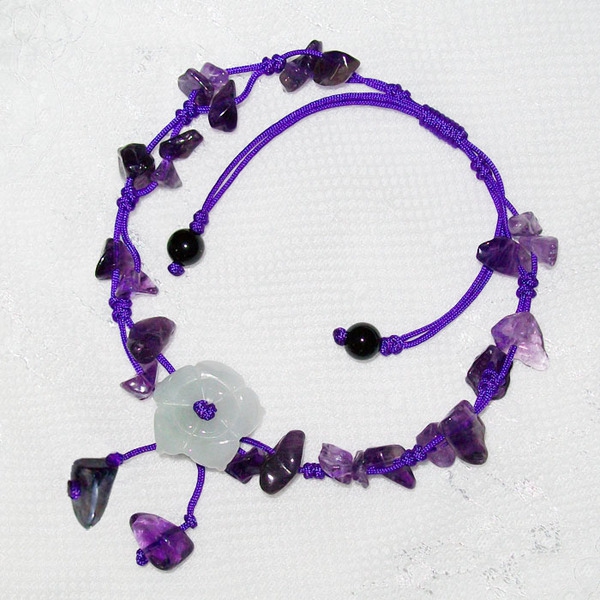 Дамски гривни за глезен - невероятен дизайн с лилав цвят и мъниста