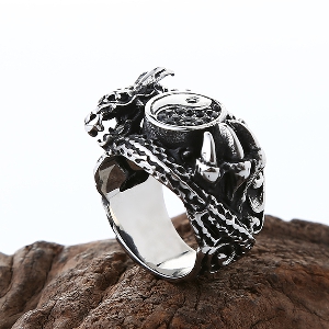 Мъжки стоманен пръстен Ин и ян - 4 размера 