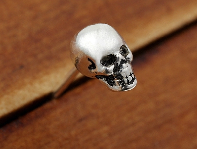 Ένα αρσενικό σκουλαρίκι από ασήμι - ένα κρανίο