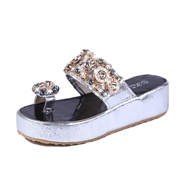 Дамски чехли на платформа: Бели, Сребристи, Златисти, Черни