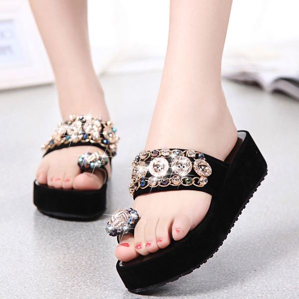 Дамски чехли на платформа: Бели, Сребристи, Златисти, Черни